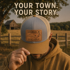 Stedman, NC - Love Your Town - Rectangle Patch Trucker Snap Back