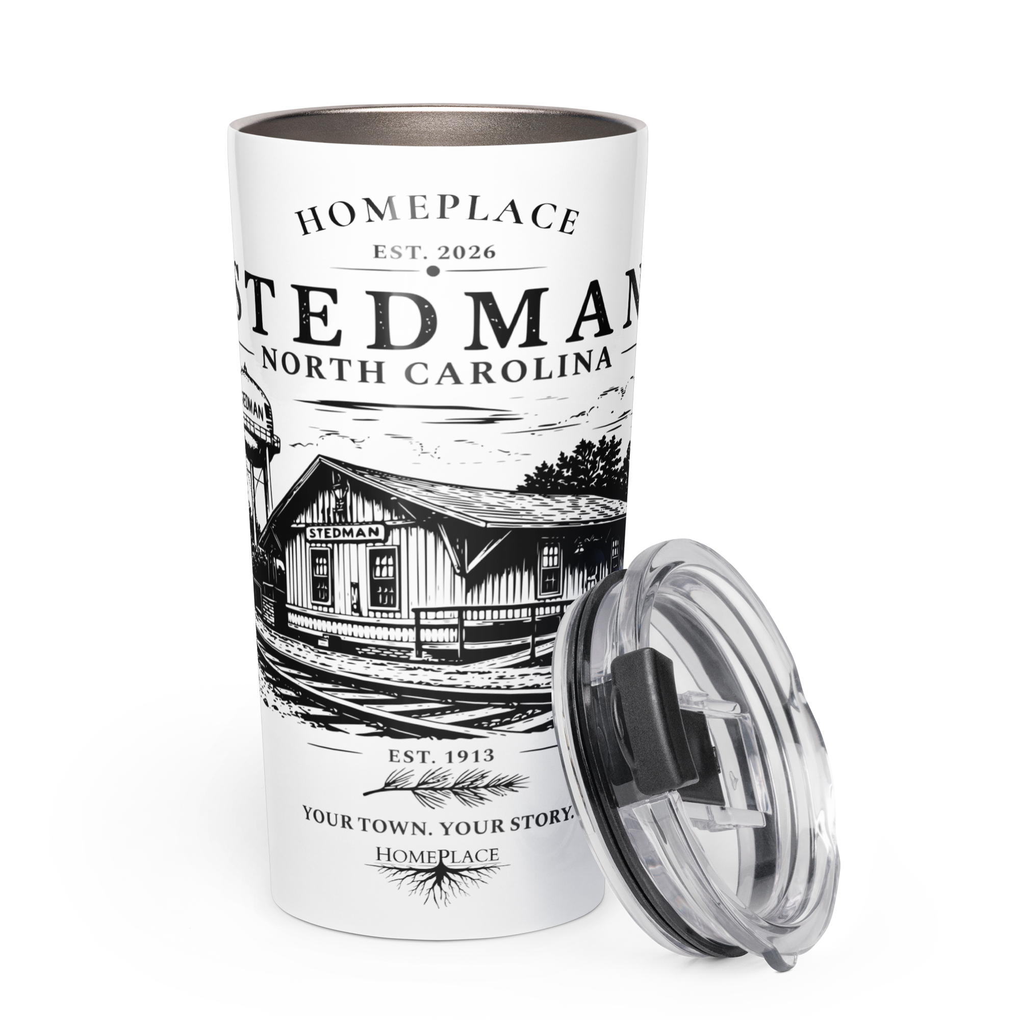Stedman, NC - Train Depot - Tapered stainless steel tumbler