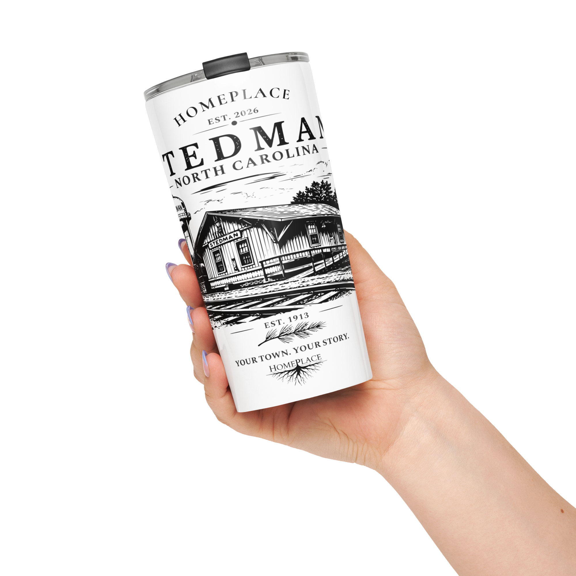 Stedman, NC - Train Depot - Tapered stainless steel tumbler