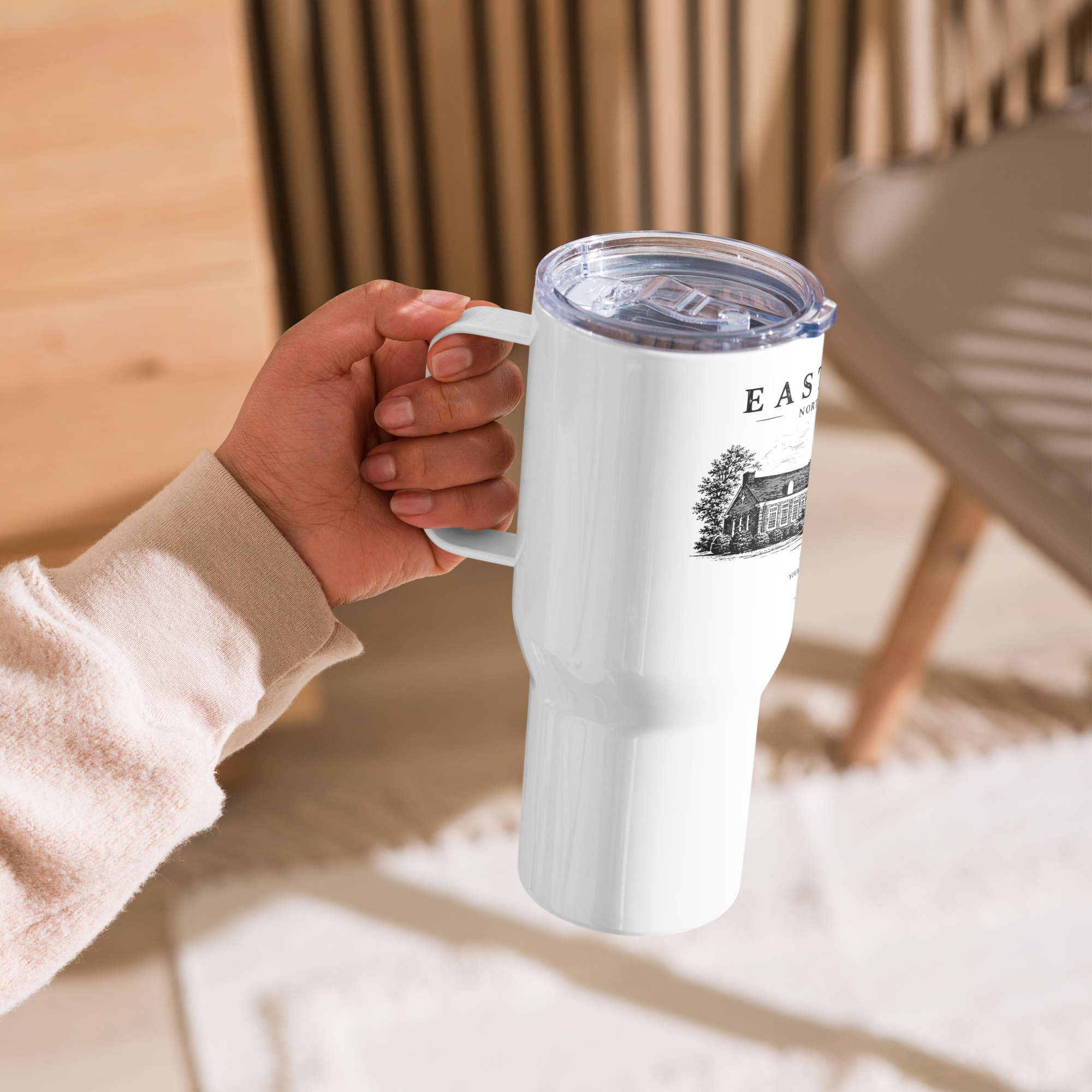 Eastover, NC - Train Depot - Travel mug w/ handle