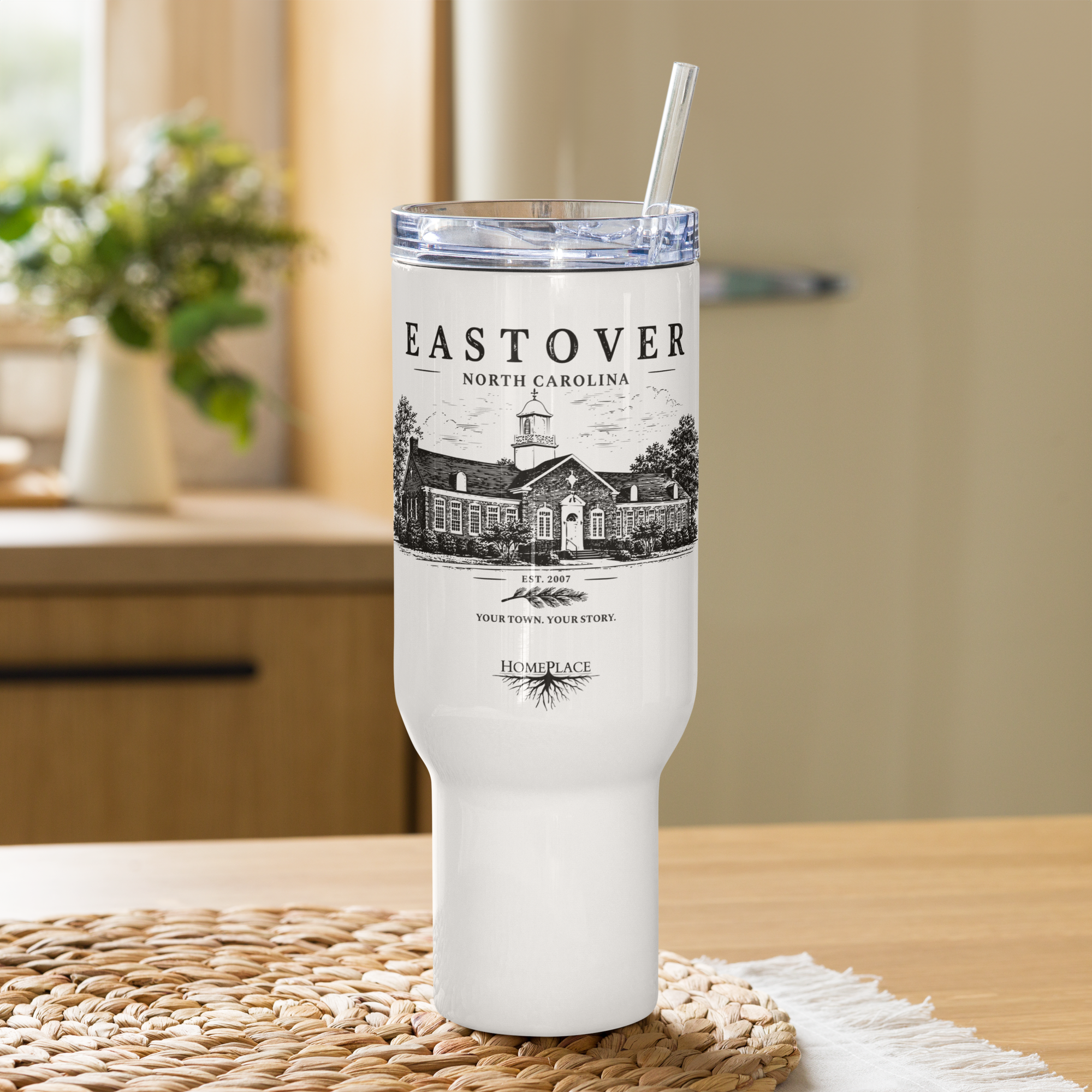 Eastover, NC - Train Depot - Travel mug w/ handle