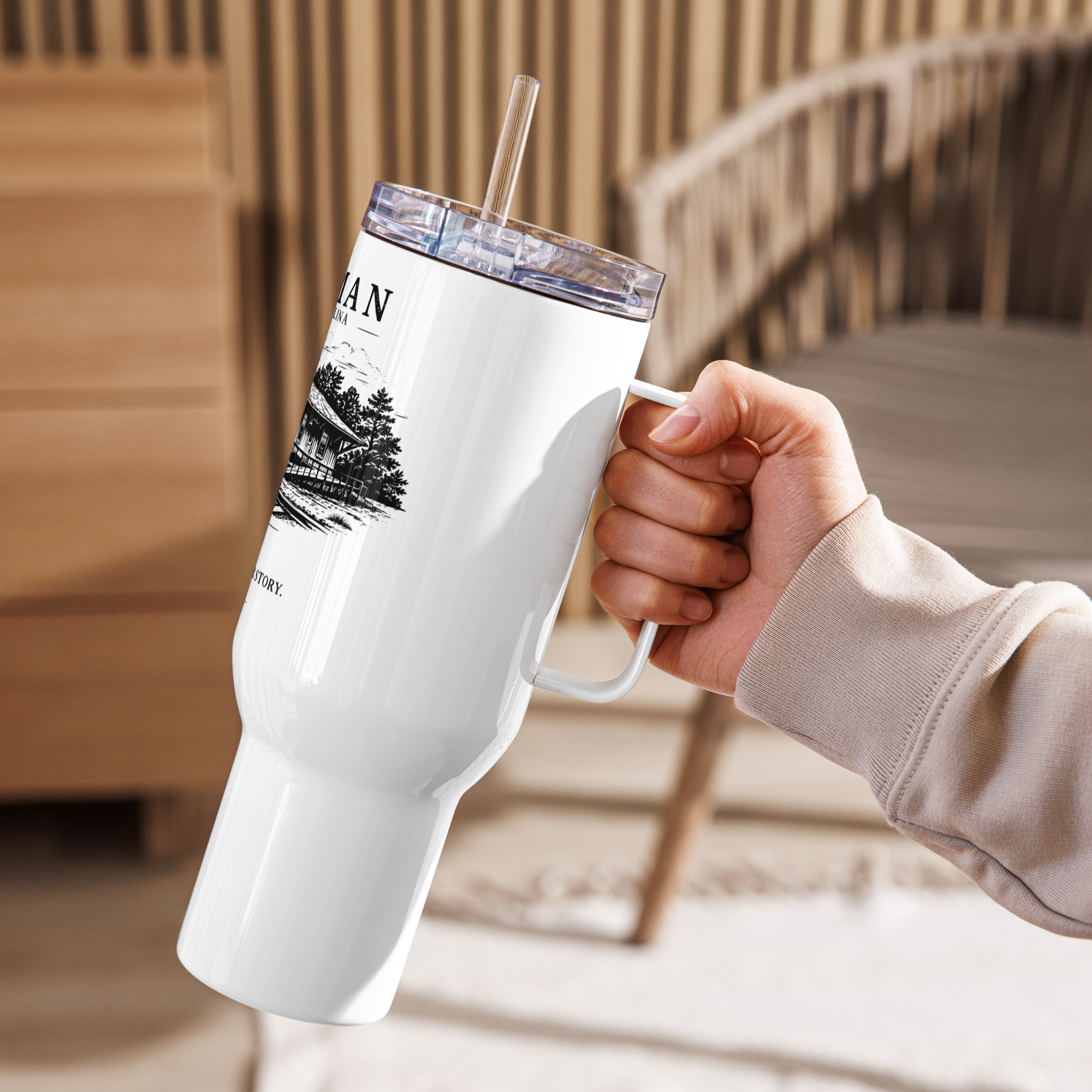 Stedman, NC - Train Depot - Travel mug w/ handle