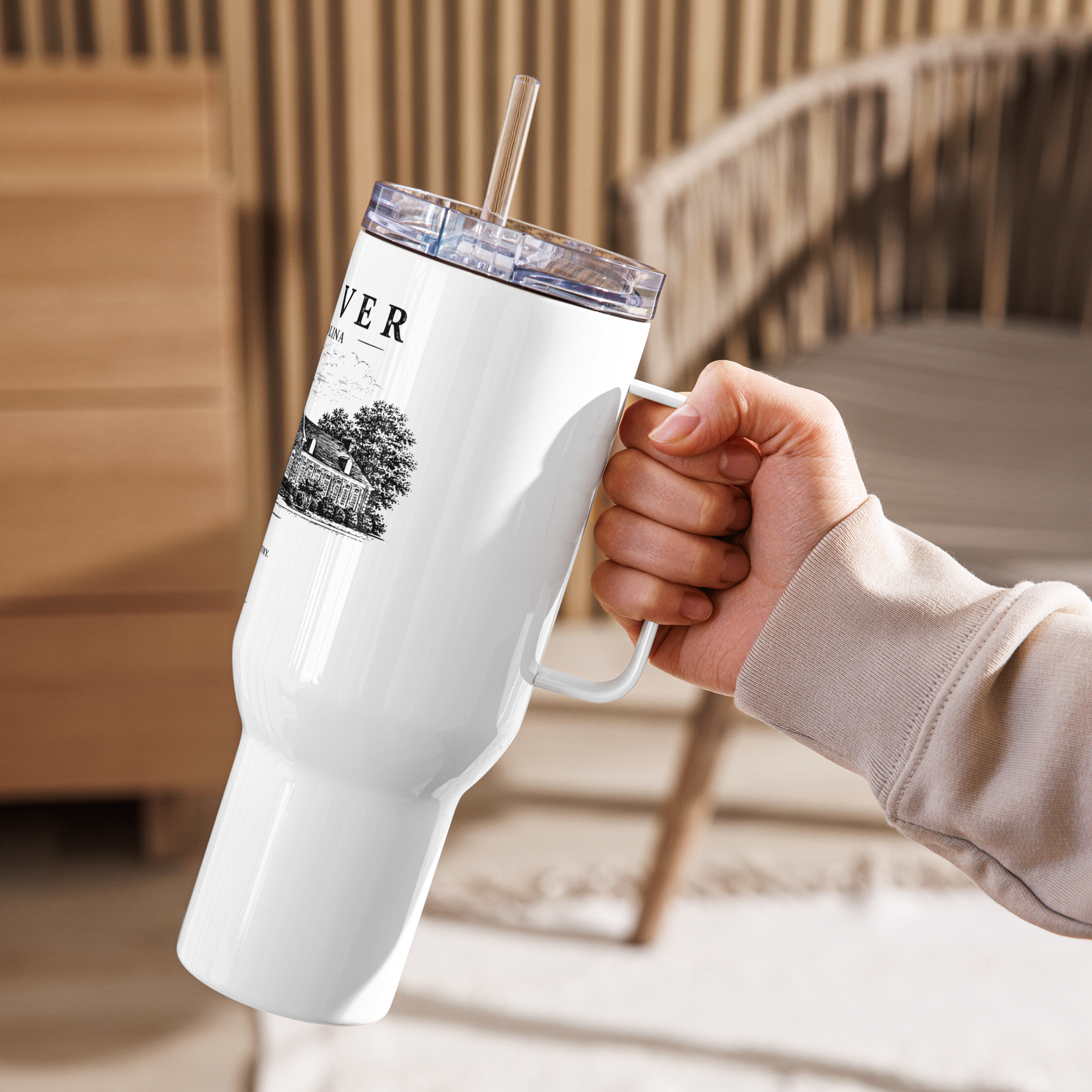 Eastover, NC - Train Depot - Travel mug w/ handle