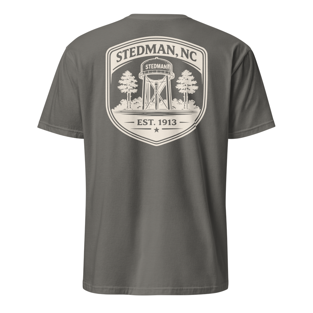 Stedman, NC - Water Tower Shield Badge - Unisex T-Shirt