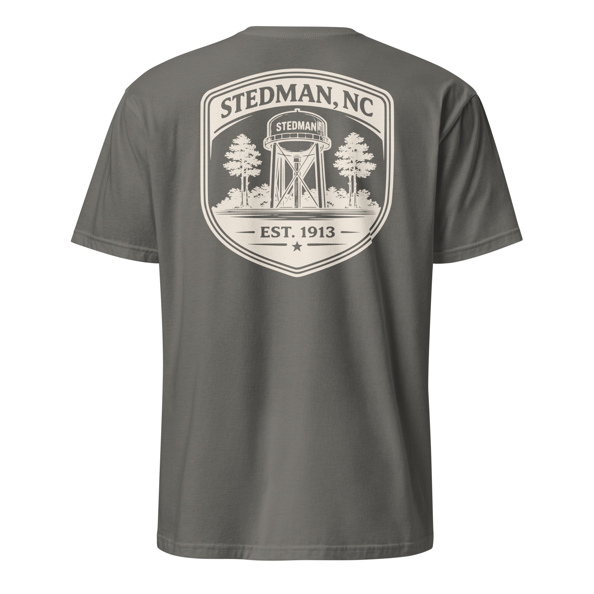 Stedman, NC - Water Tower Shield Badge - Unisex T-Shirt