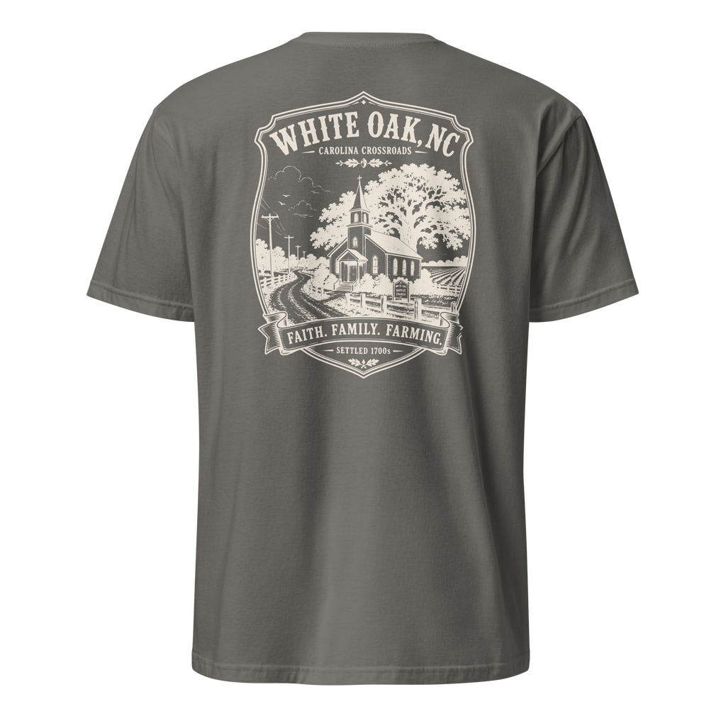 White Oak, NC - Faith, Family, Farming - Unisex T-Shirt