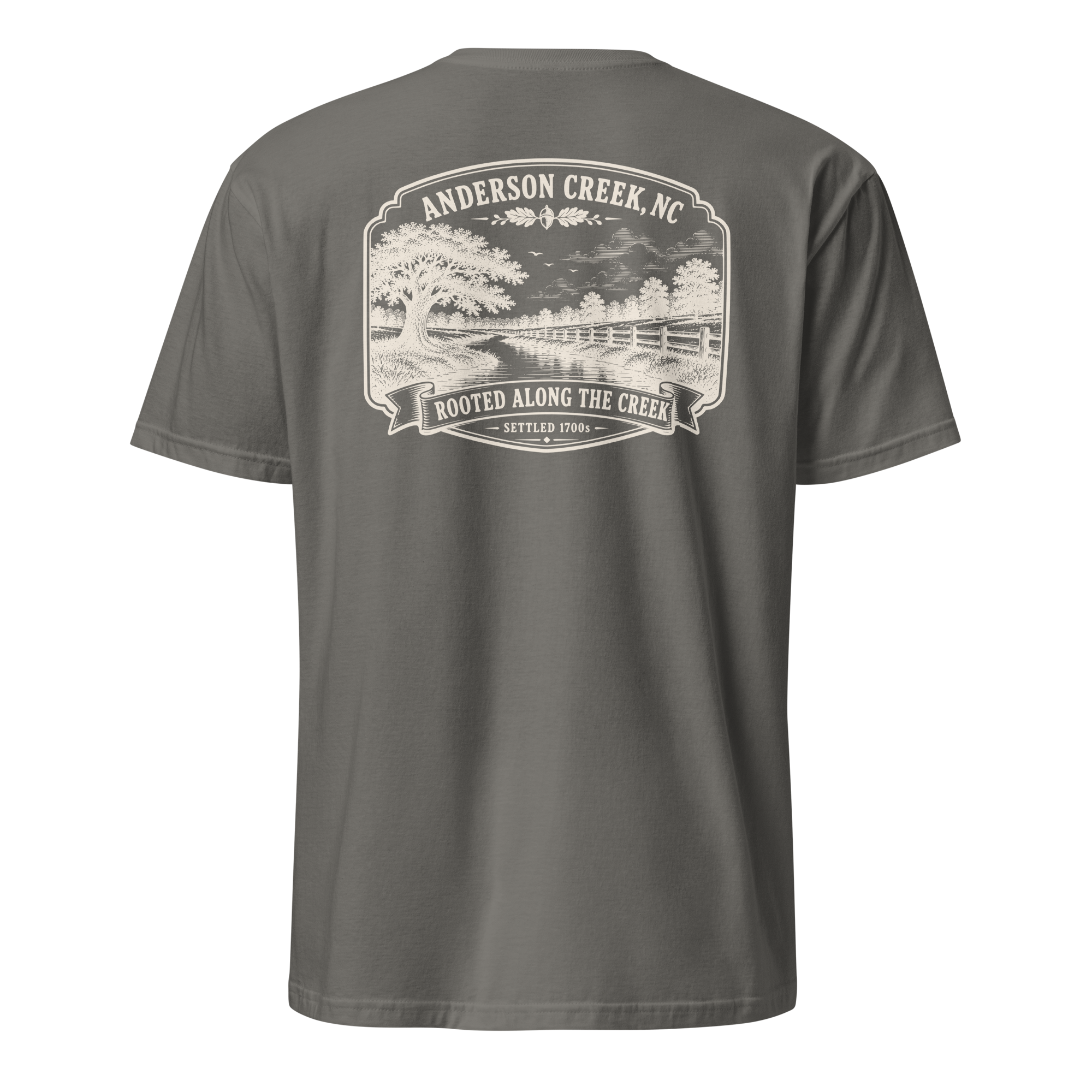 Anderson Creek, NC - Rooted Along The Creek - Unisex T-Shirt