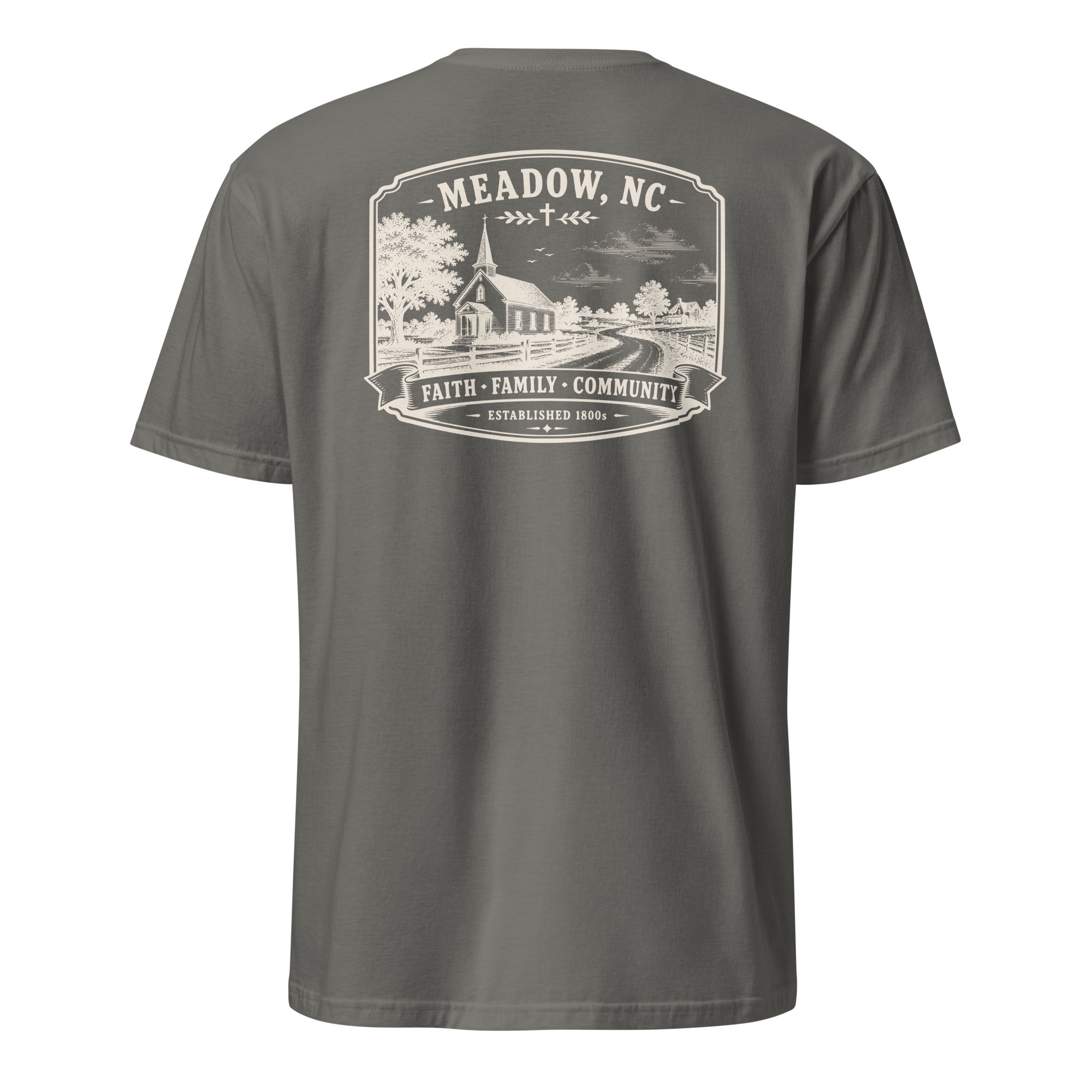 Meadow, NC - Faith, Family, Community - Unisex T-Shirt