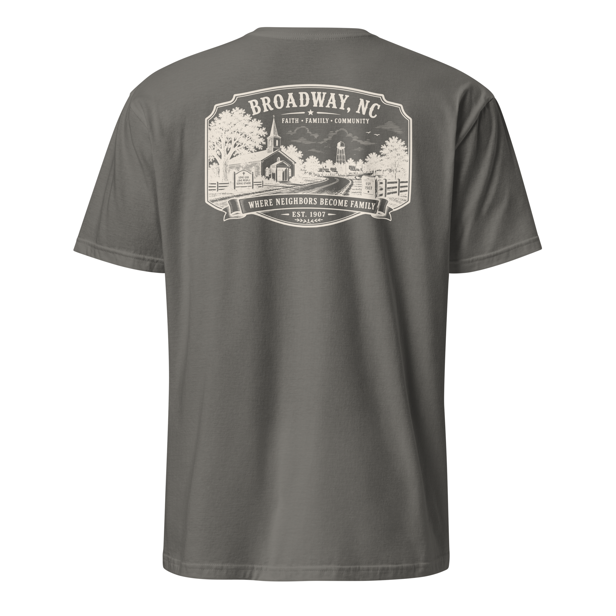 Broadway, NC - Faith, Family, Community - Short-Sleeve Unisex