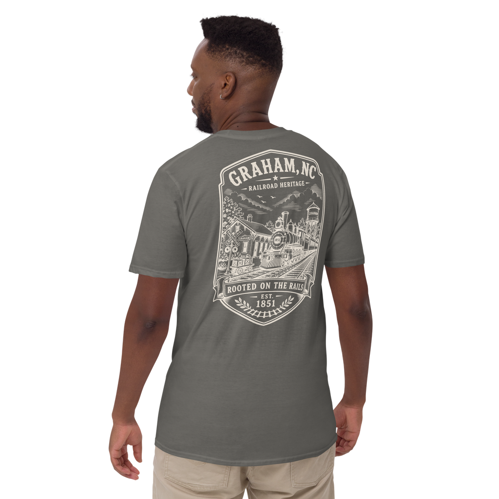 Graham, NC - Rooted On The Rails - Short-Sleeve Unisex