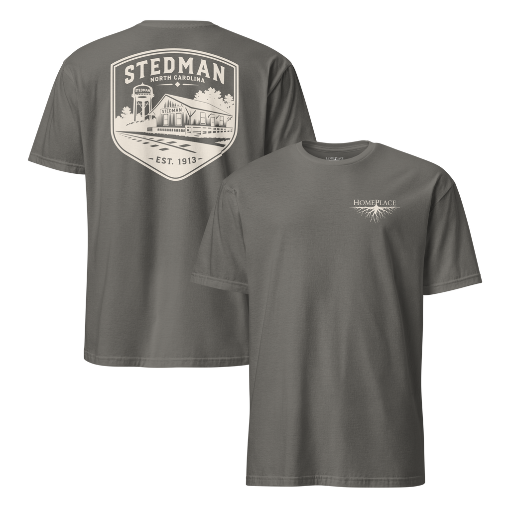 Stedman, NC - Train Depot Badge - Unisex T-Shirt