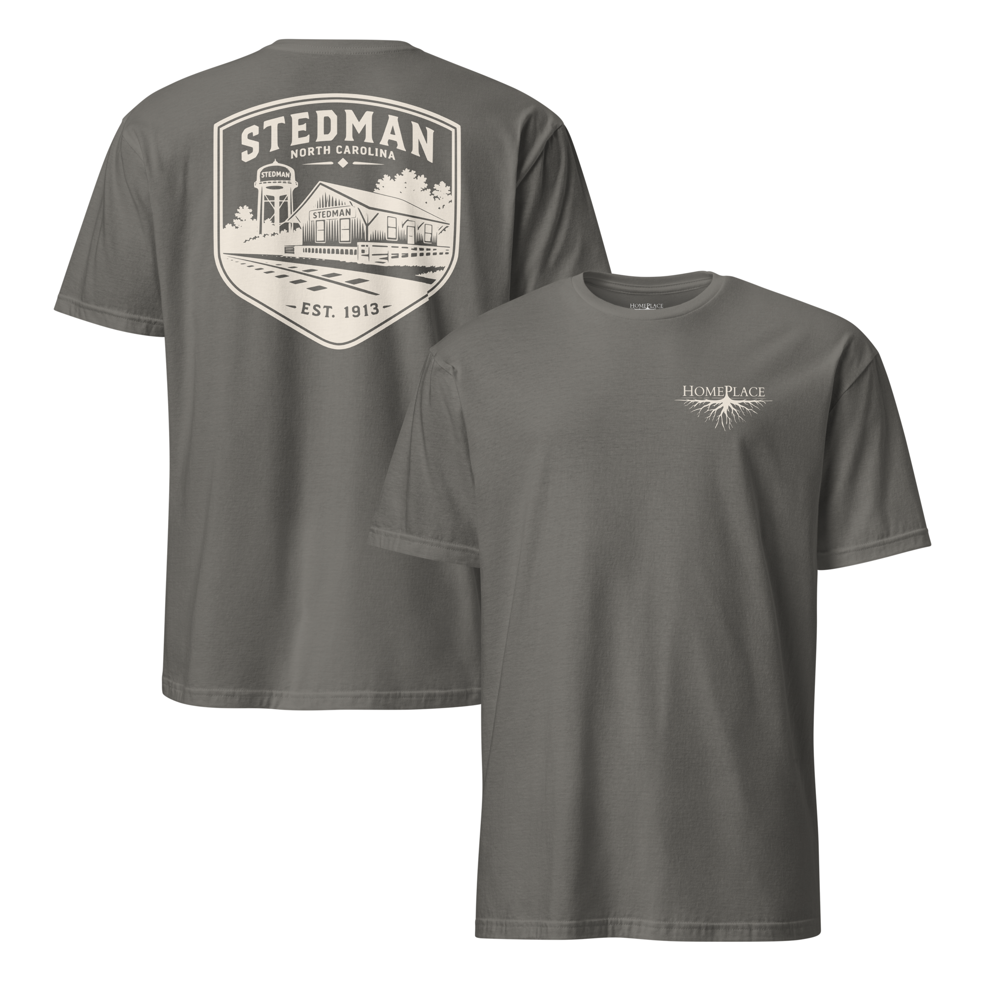 Stedman, NC - Train Depot Badge - Unisex T-Shirt