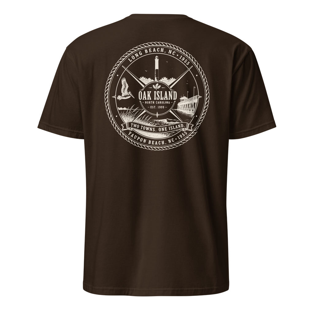 Oak Island, NC - Two Towns. One Island. - Unisex T-Shirt