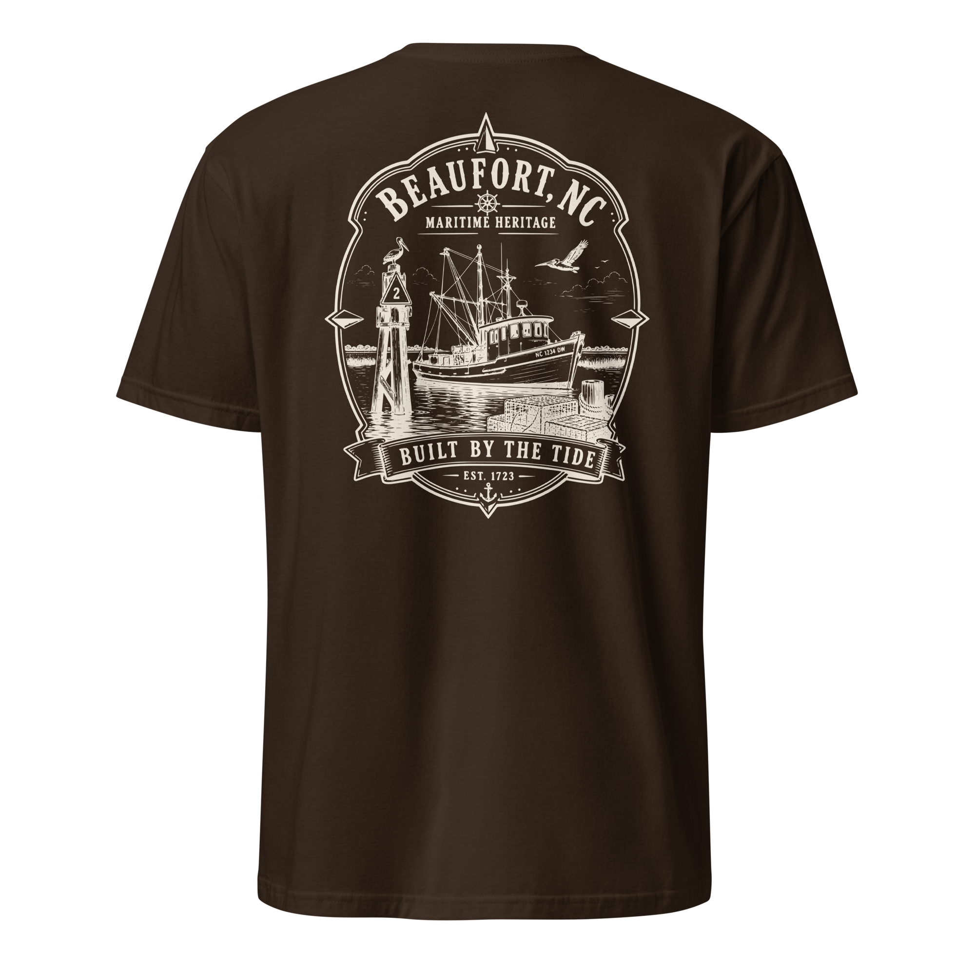 Beaufort, NC - Built By The Tide - Unisex T-Shirt