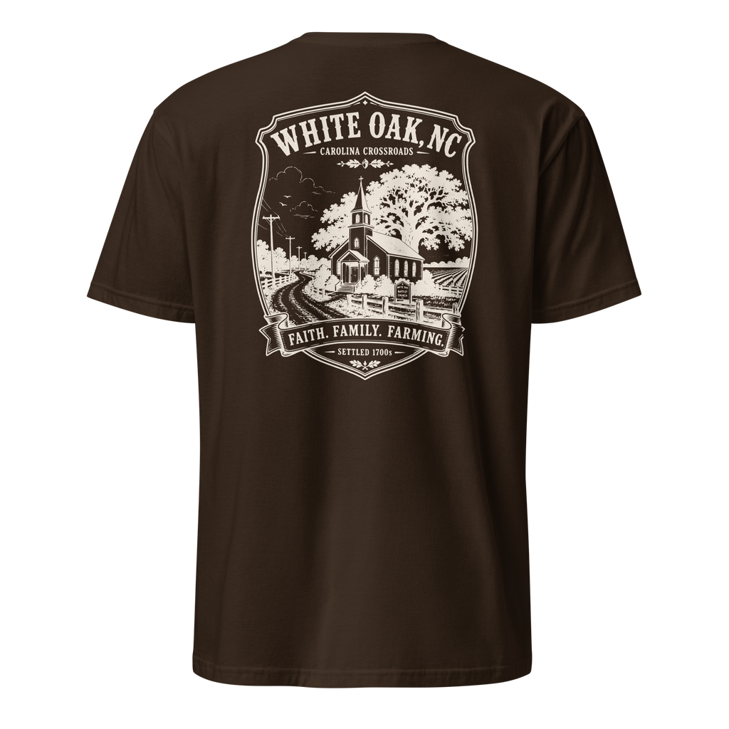 White Oak, NC - Faith, Family, Farming - Unisex T-Shirt