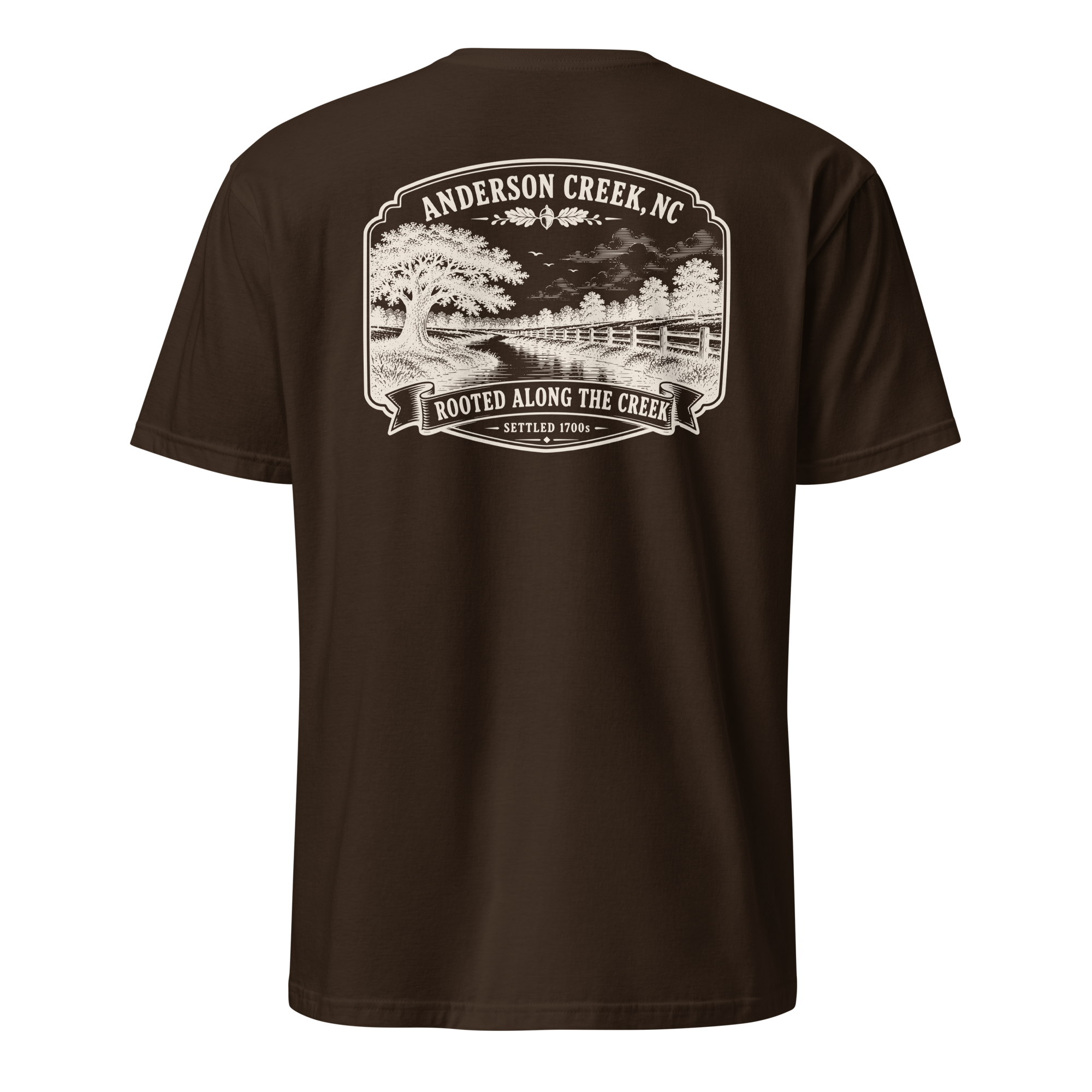 Anderson Creek, NC - Rooted Along The Creek - Unisex T-Shirt