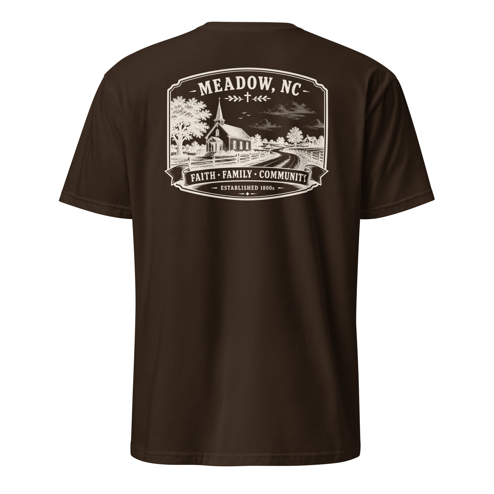 Meadow, NC - Faith, Family, Community - Unisex T-Shirt