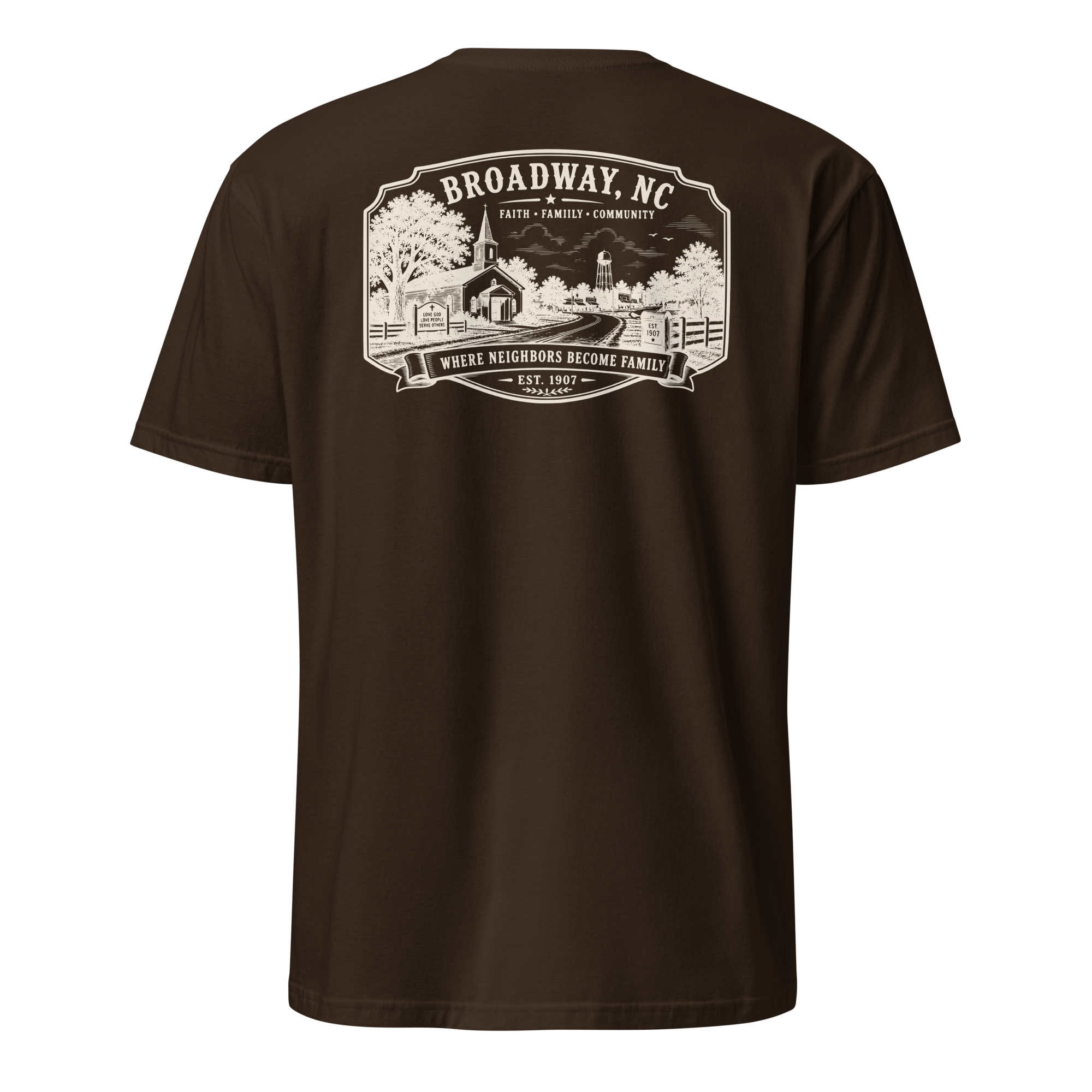 Broadway, NC - Faith, Family, Community - Short-Sleeve Unisex