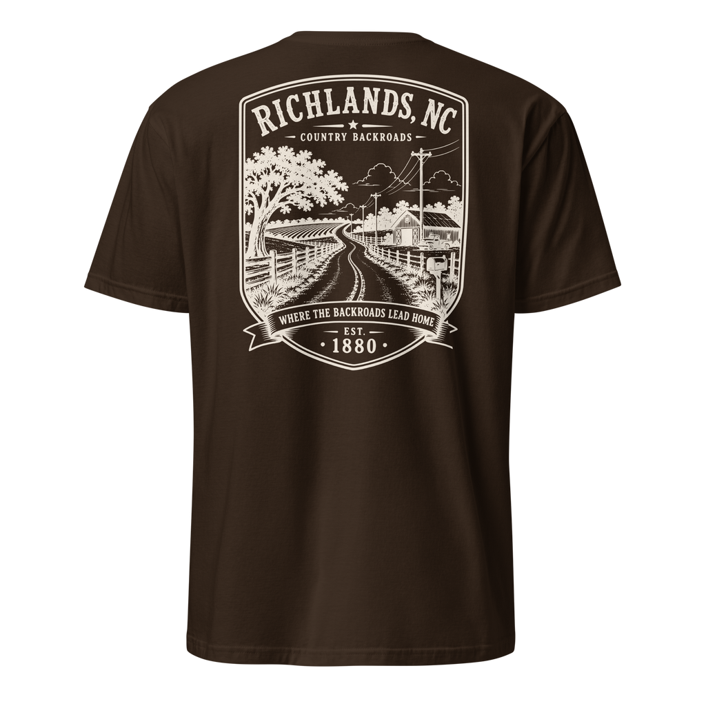 Richlands, NC - Country Backroads - Short-Sleeve Unisex