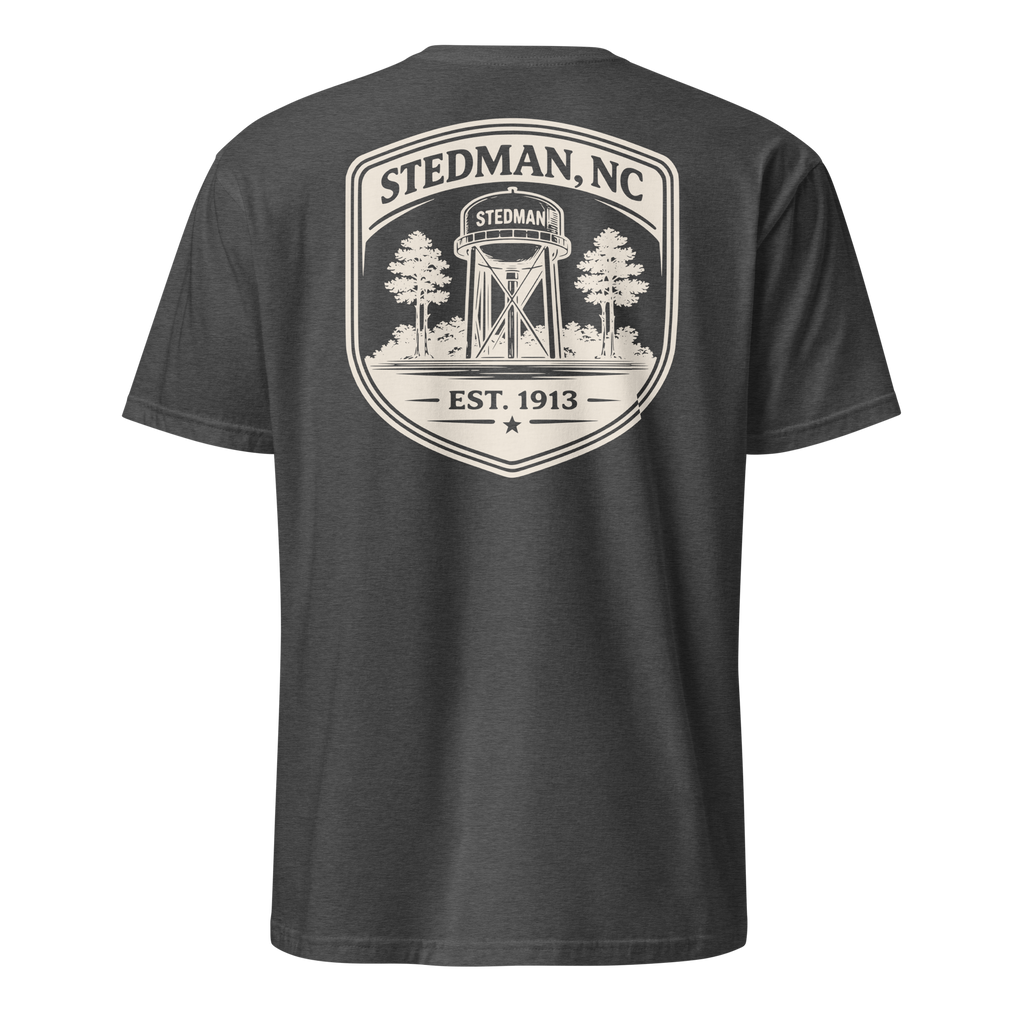 Stedman, NC - Water Tower Shield Badge - Unisex T-Shirt