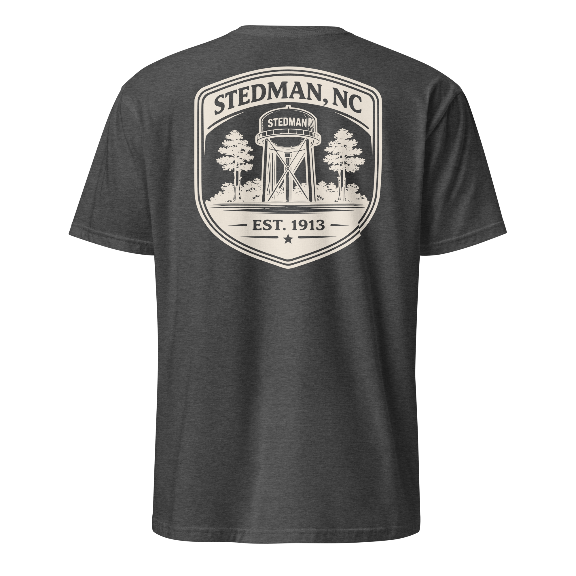 Stedman, NC - Water Tower Shield Badge - Unisex T-Shirt