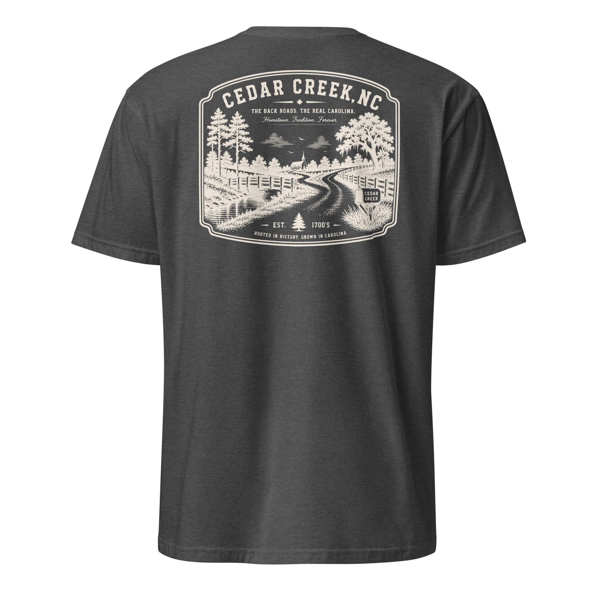 Cedar Creek, NC - The Back Roads - Unisex T-Shirt