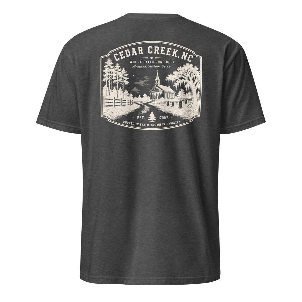 Cedar Creek, NC - Rooted In Faith - Unisex T-Shirt