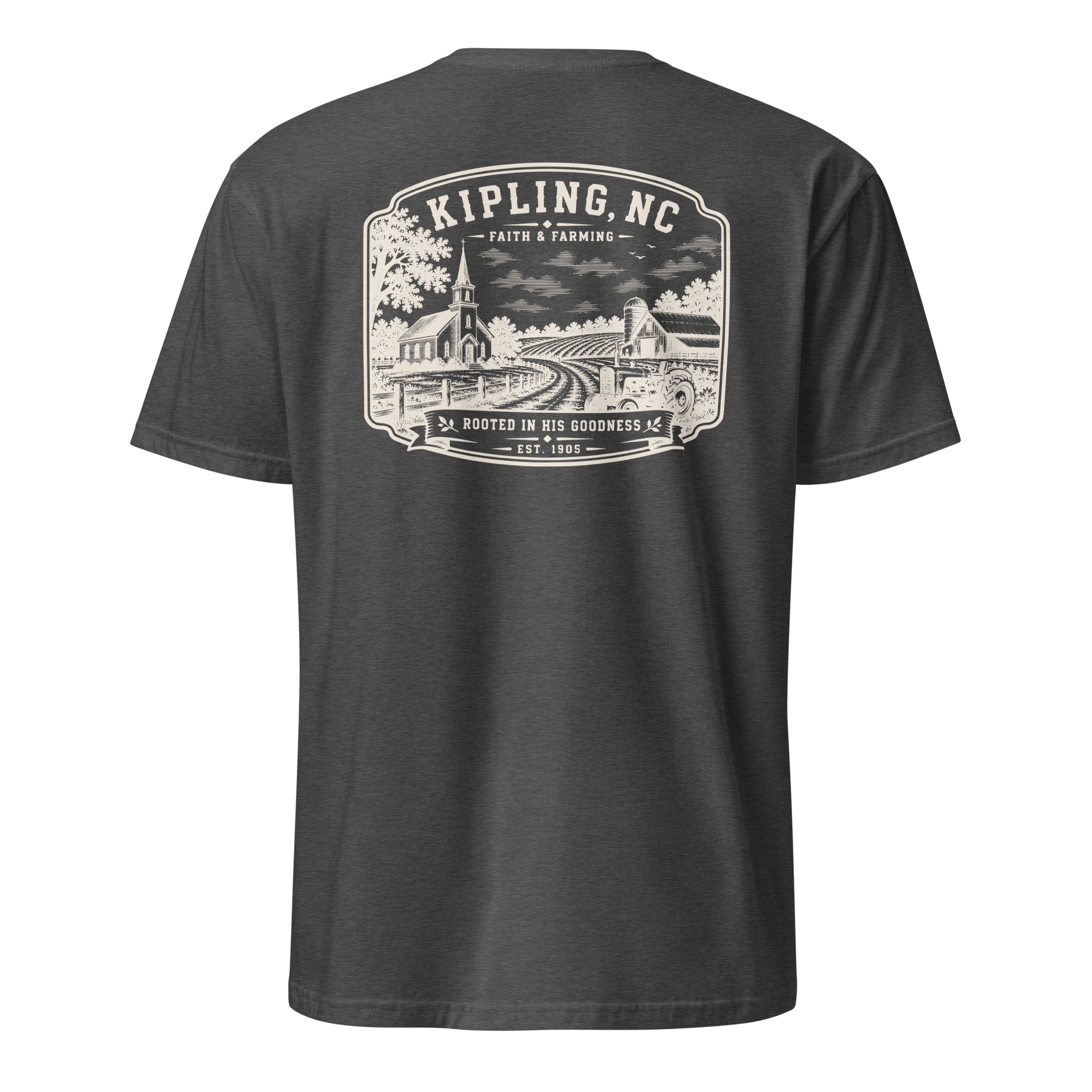 Kipling, NC - Faith & Farming - Unisex T-Shirt