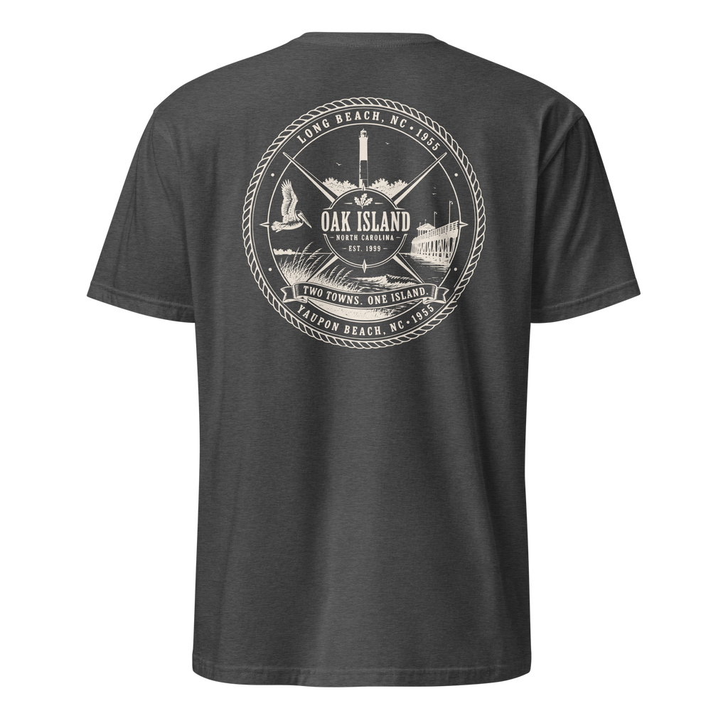 Oak Island, NC - Two Towns. One Island. - Unisex T-Shirt
