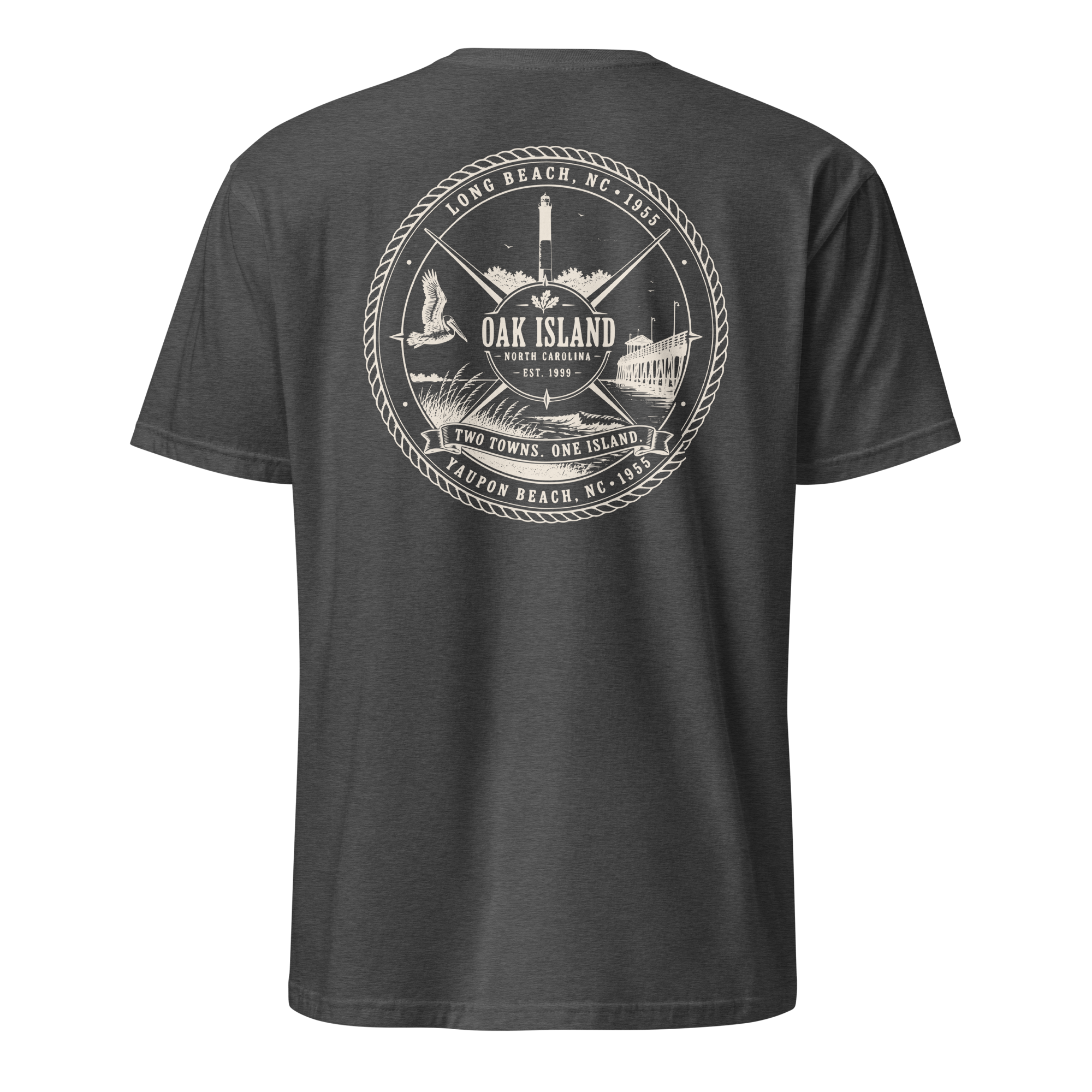 Oak Island, NC - Two Towns. One Island. - Unisex T-Shirt