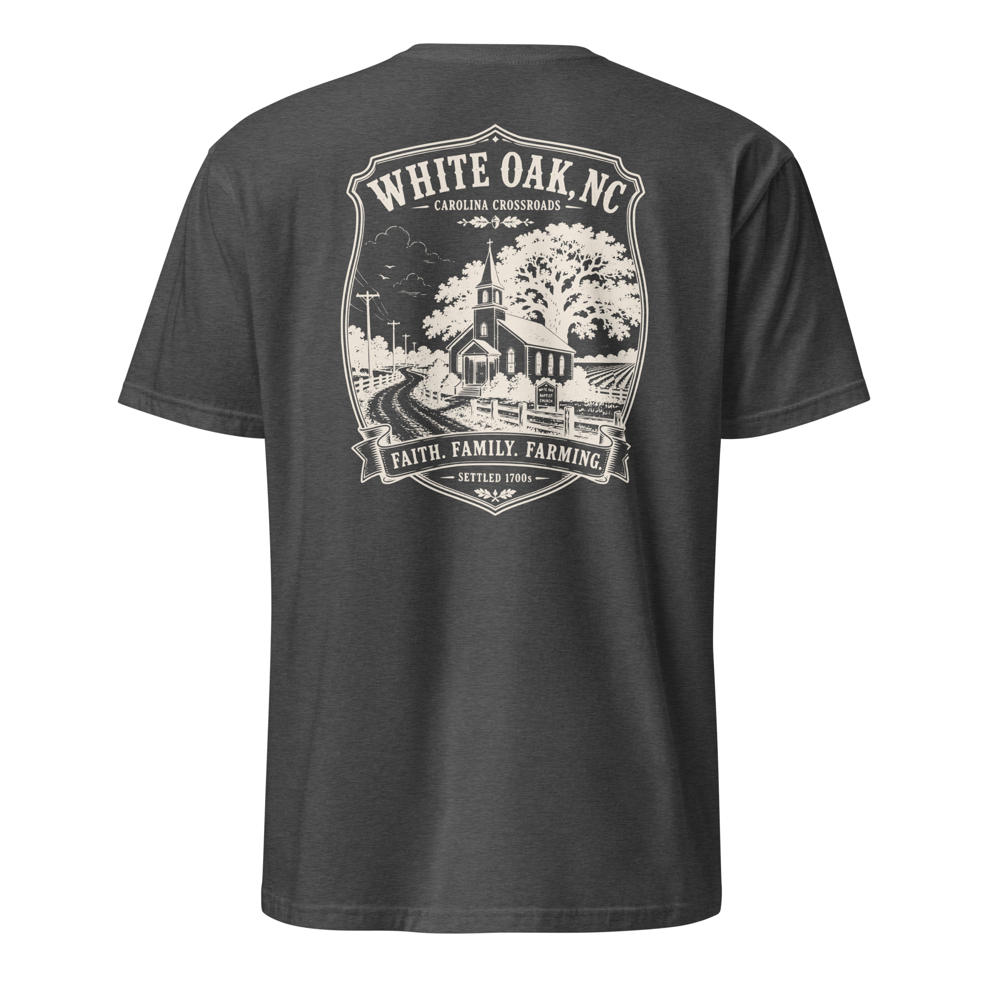White Oak, NC - Faith, Family, Farming - Unisex T-Shirt