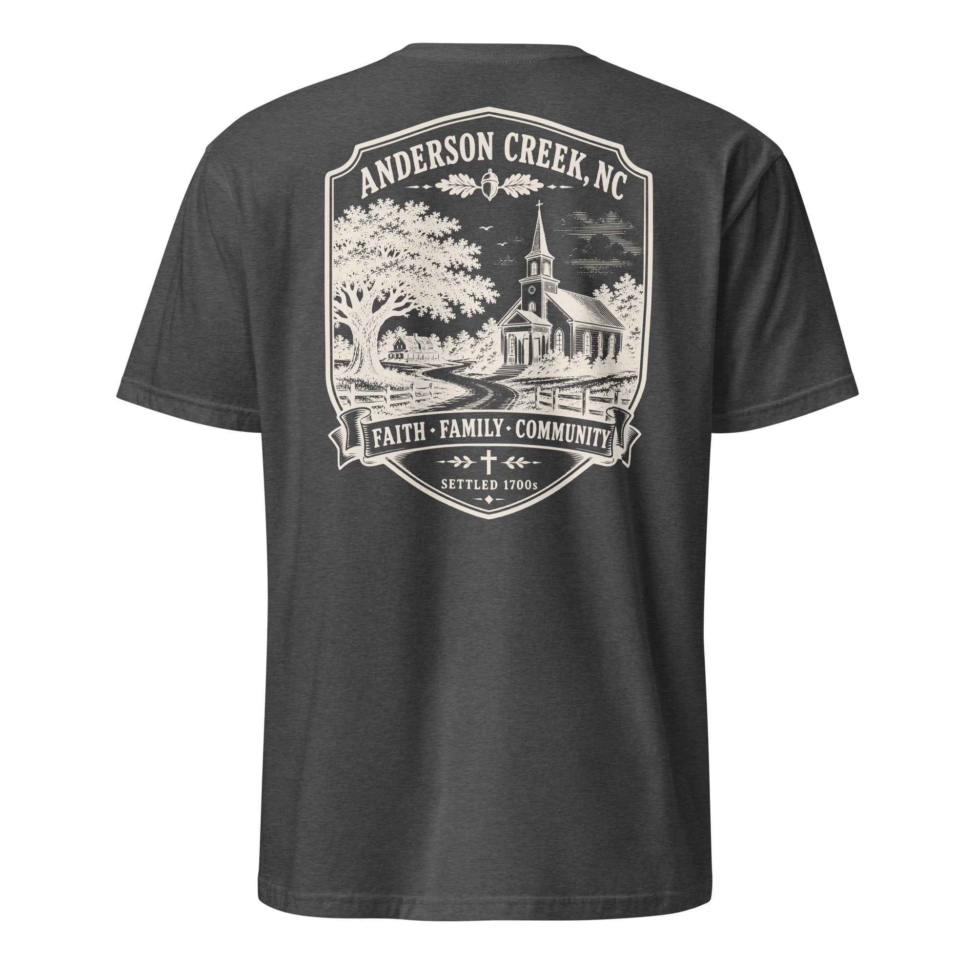 Anderson Creek, NC - Faith, Family, Community - Unisex T-Shirt