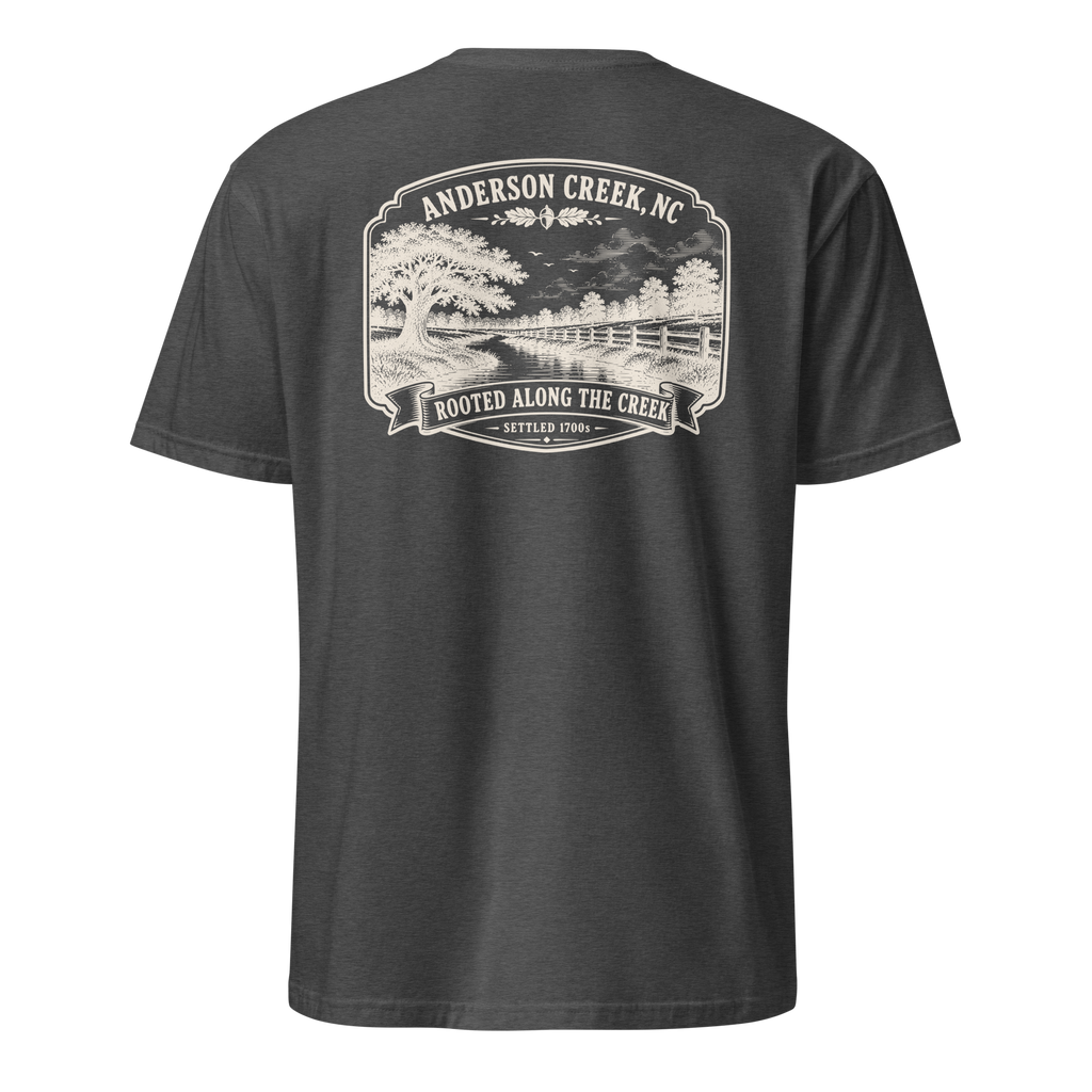 Anderson Creek, NC - Rooted Along The Creek - Unisex T-Shirt