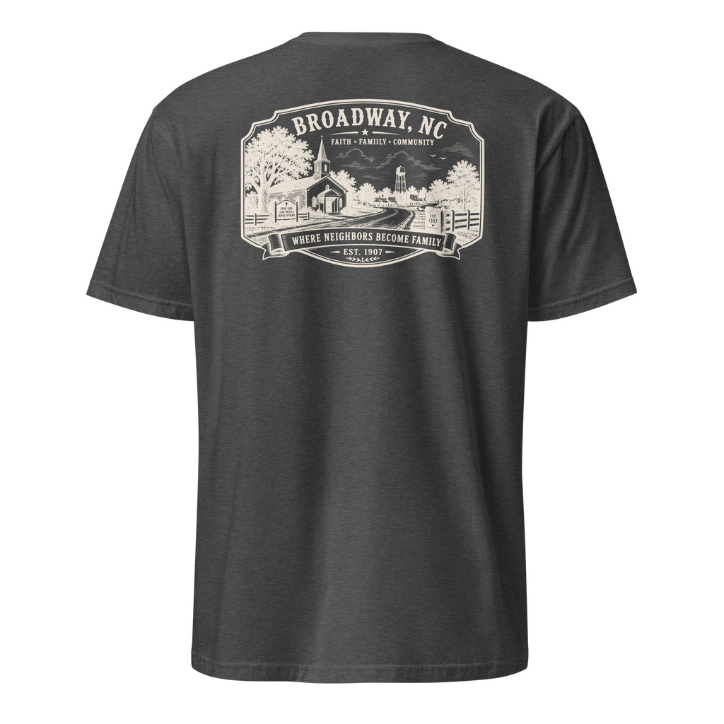 Broadway, NC - Faith, Family, Community - Short-Sleeve Unisex