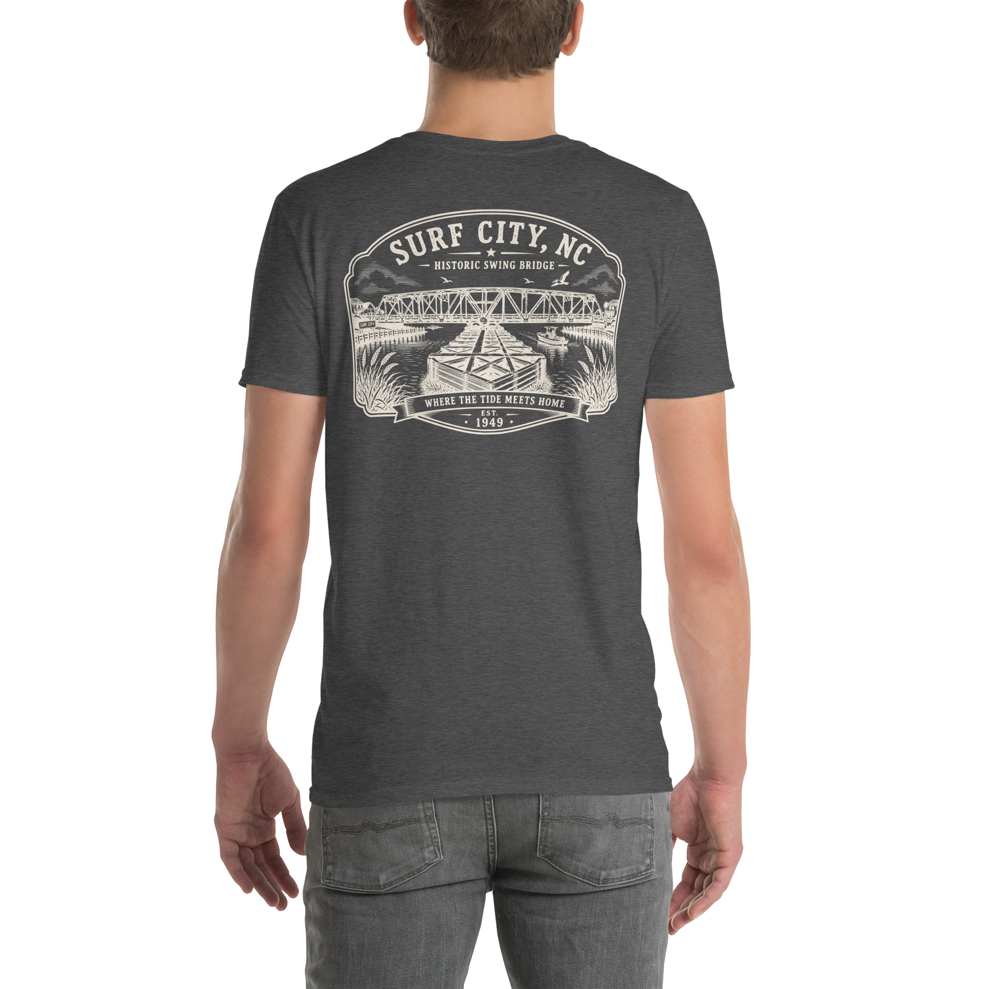 Surf City, NC - Swing Bridge - Short-Sleeve Unisex T-Shirt