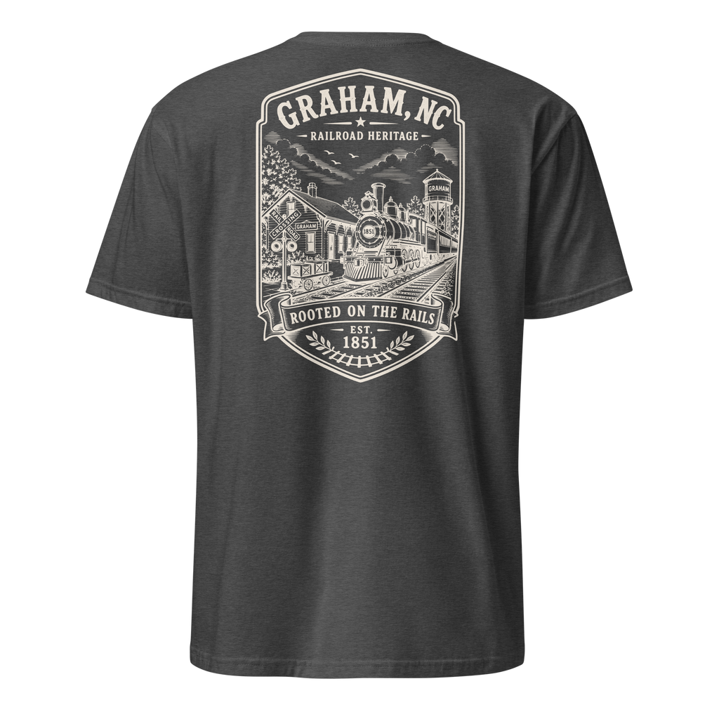 Graham, NC - Rooted On The Rails - Short-Sleeve Unisex