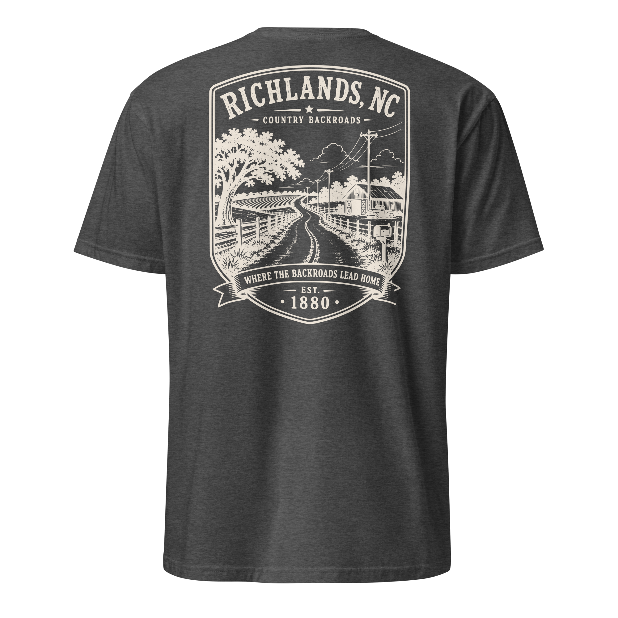 Richlands, NC - Country Backroads - Short-Sleeve Unisex