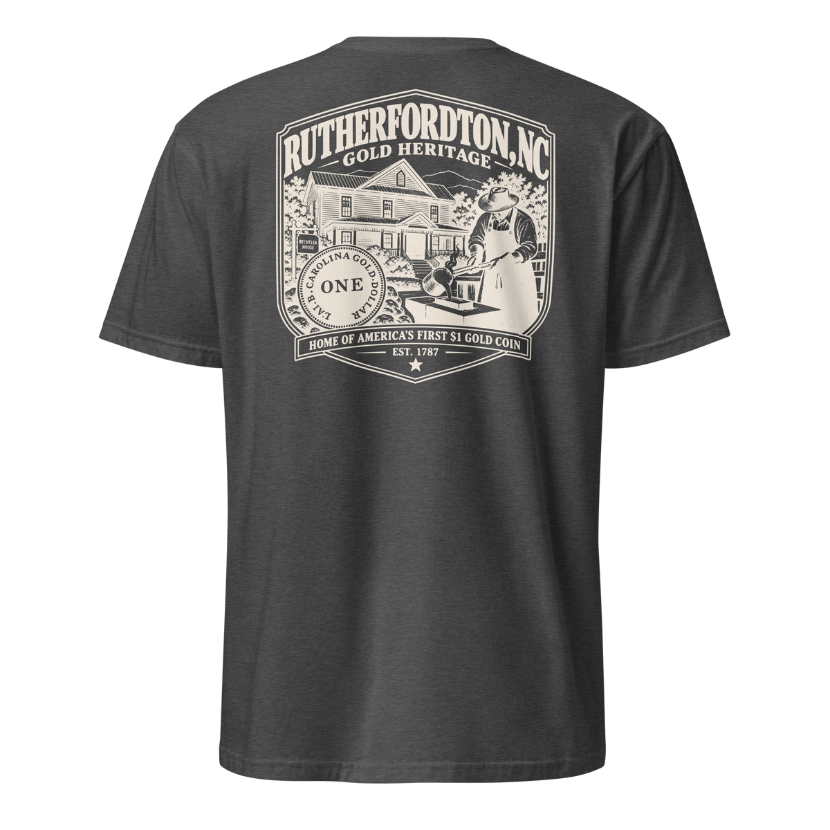 Rutherfordton, NC - Gold Heritage - Short-Sleeve Unisex T-Shirt