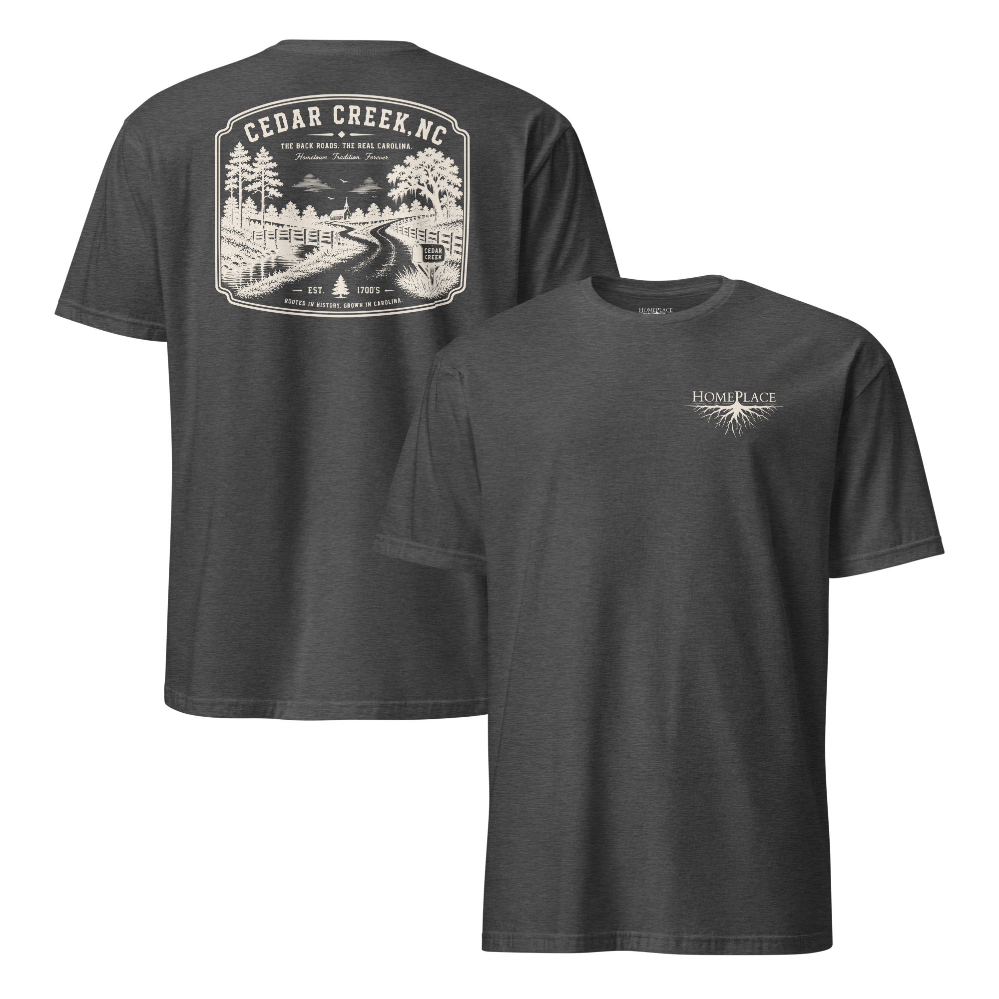 Cedar Creek, NC - The Back Roads - Unisex T-Shirt