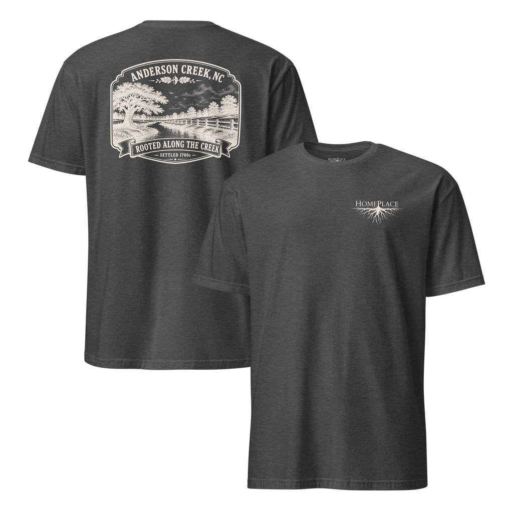 Anderson Creek, NC - Rooted Along The Creek - Unisex T-Shirt
