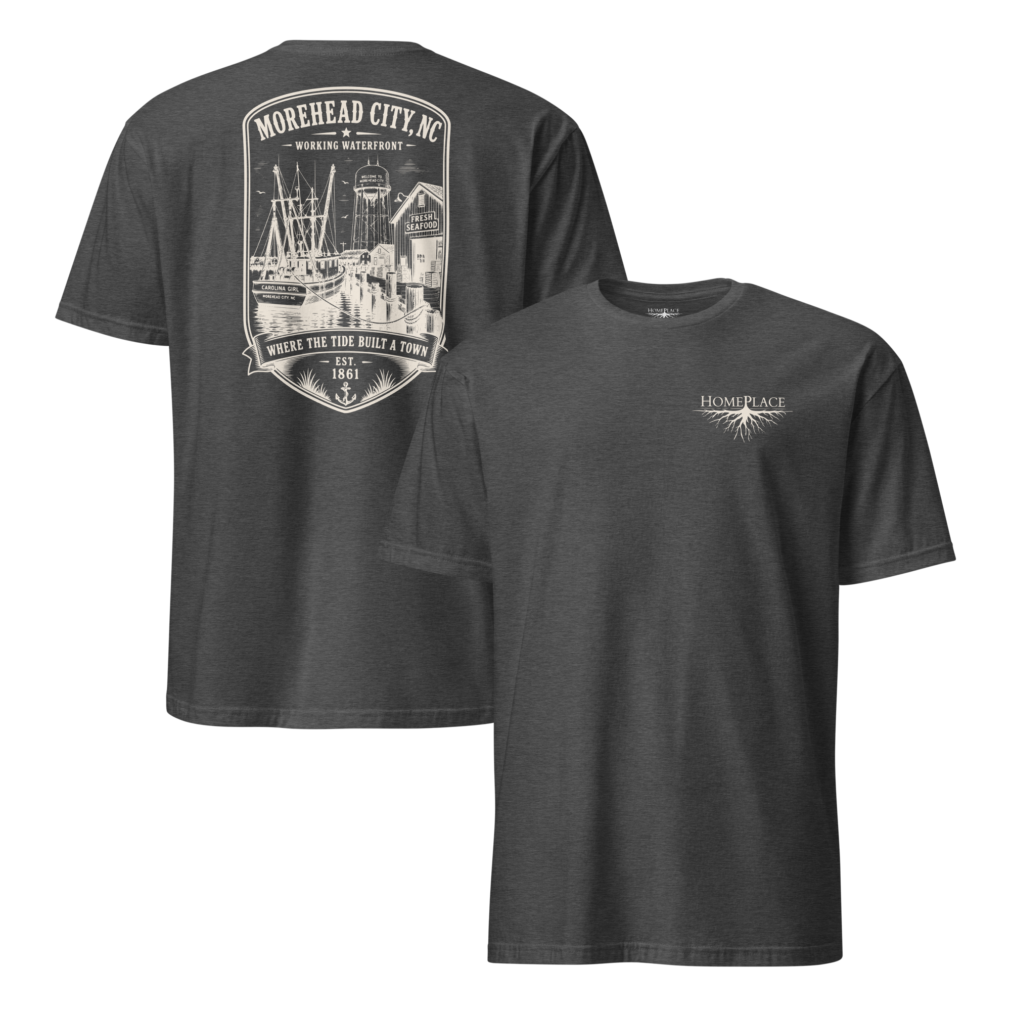Morehead City - Historic Waterfront - Short-Sleeve Unisex