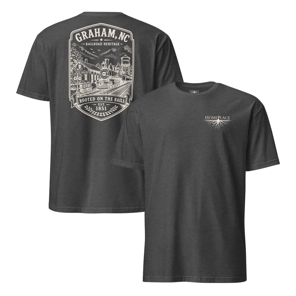 Graham, NC - Rooted On The Rails - Short-Sleeve Unisex