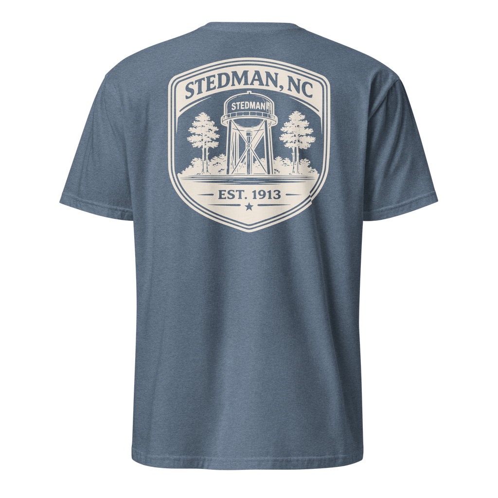 Stedman, NC - Water Tower Shield Badge - Unisex T-Shirt