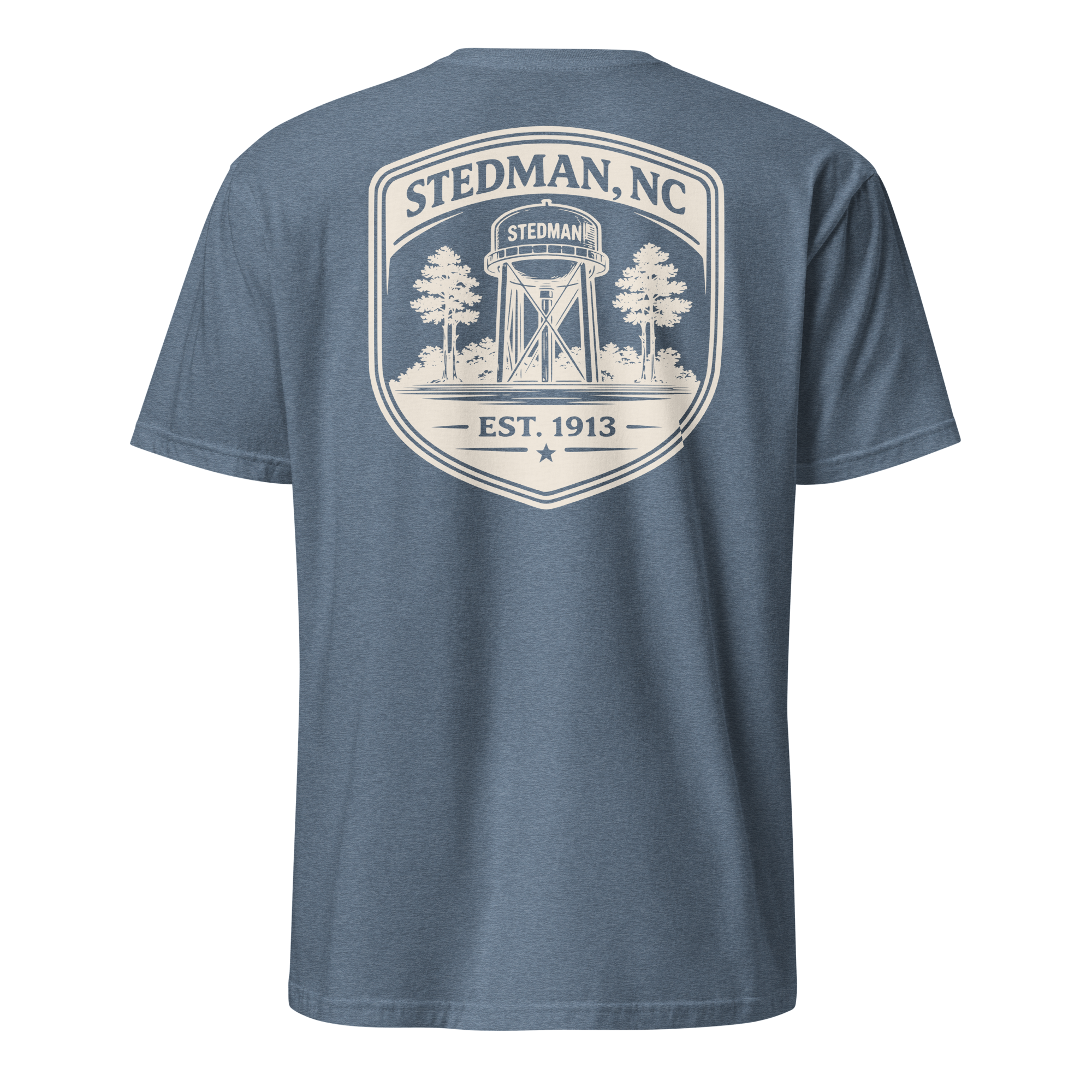 Stedman, NC - Water Tower Shield Badge - Unisex T-Shirt