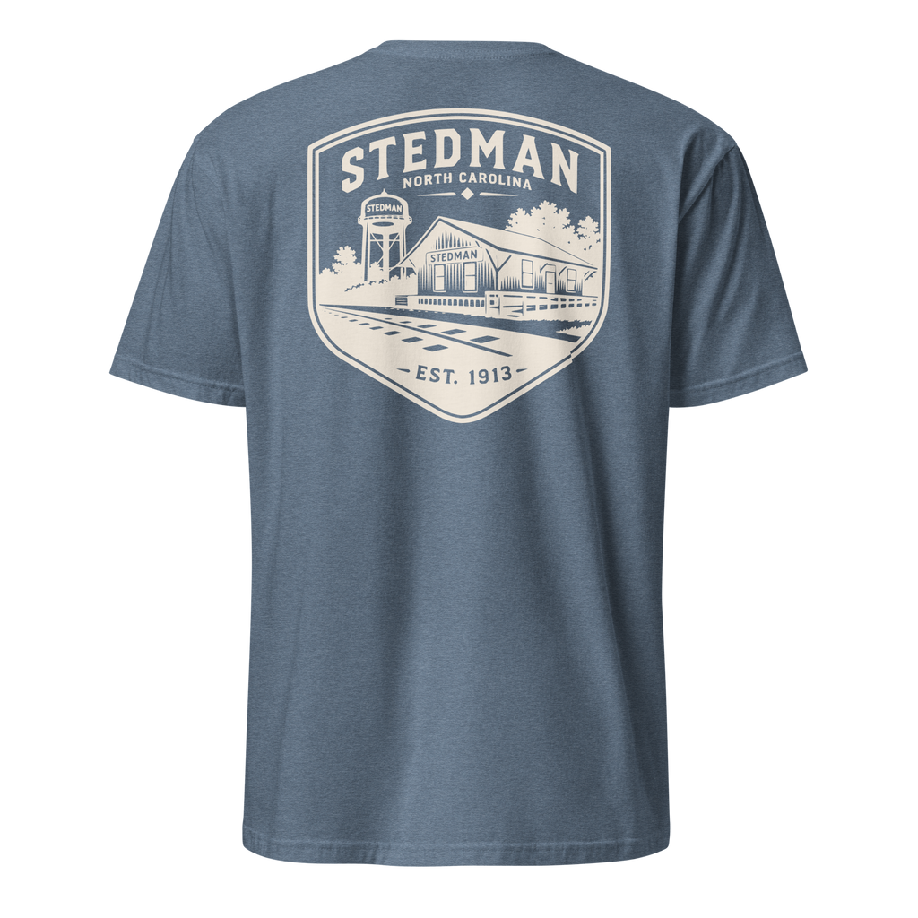 Stedman, NC - Train Depot Badge - Unisex T-Shirt