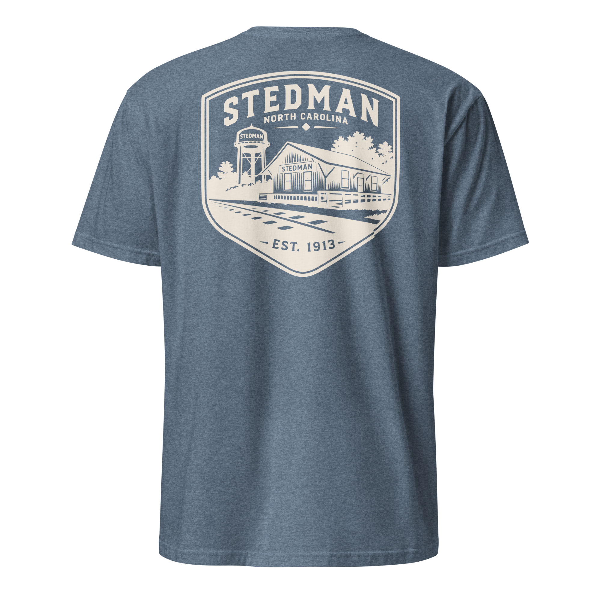 Stedman, NC - Train Depot Badge - Unisex T-Shirt