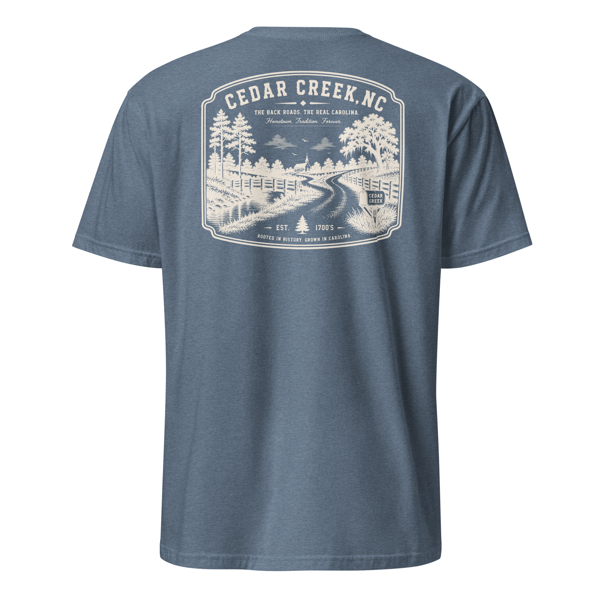 Cedar Creek, NC - The Back Roads - Unisex T-Shirt
