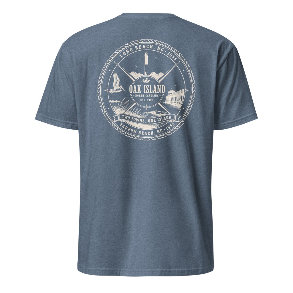Oak Island, NC - Two Towns. One Island. - Unisex T-Shirt