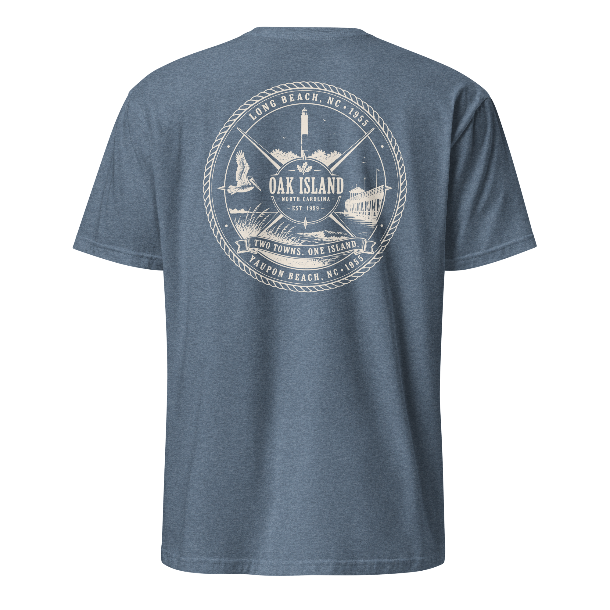 Oak Island, NC - Two Towns. One Island. - Unisex T-Shirt