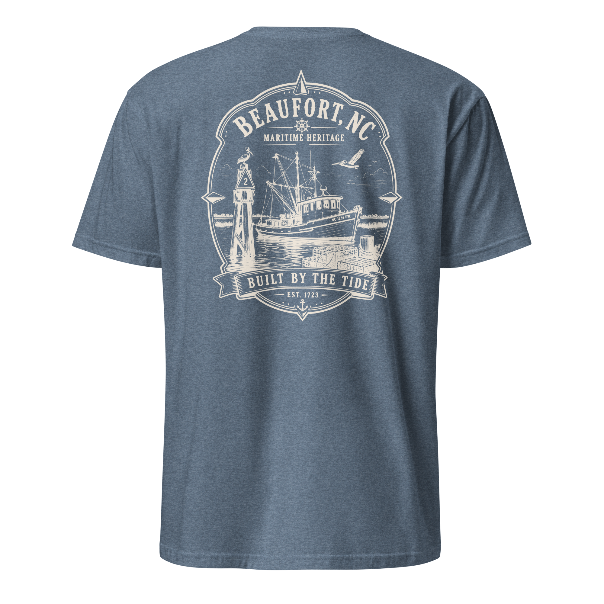Beaufort, NC - Built By The Tide - Unisex T-Shirt